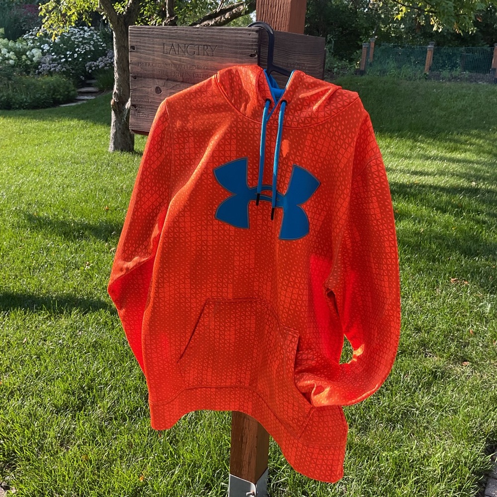 Under Armour Pullover Storm Hoodie Sweatshirt Large Bright Orange